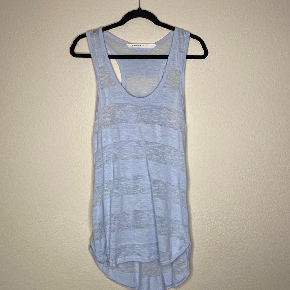 Athleta sweater tank women’s medium soft racerback sheer EUC